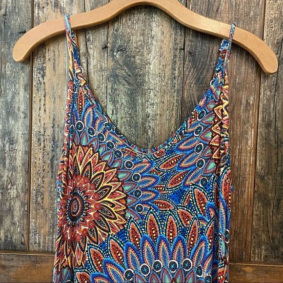 GRECERELLE Sz S NWT Blue Orange BALI Casual Maxi Beach Cover Up Relaxed Dress - Picture 12 of 13